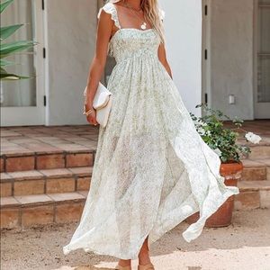 Sage green maxi dress